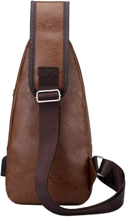 “Chest Crossbody Bag Sling Backpack for Men with USB Charge Port