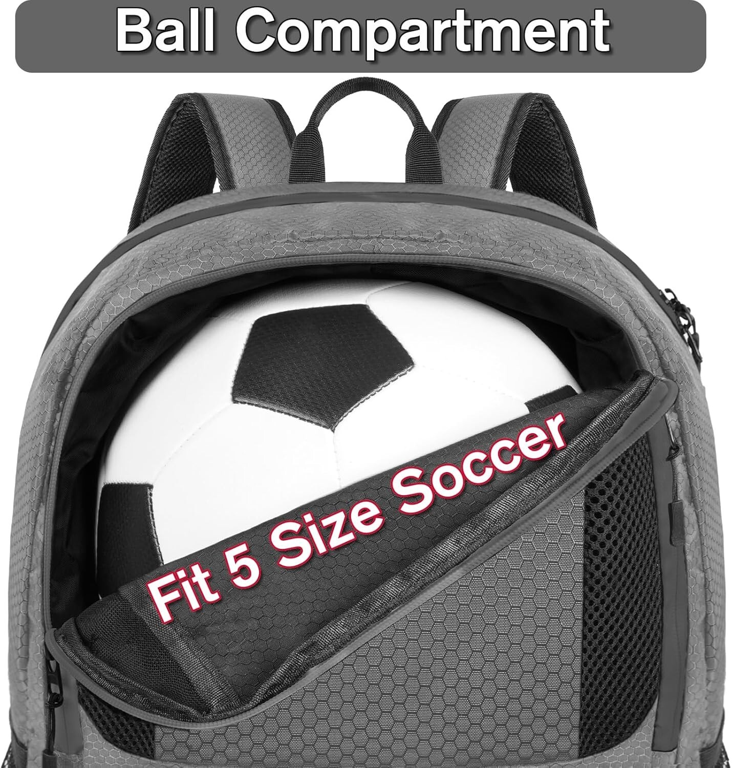 Water-Resistant Soccer & Multi-Sport Backpack – Fits Basketball, Football & More