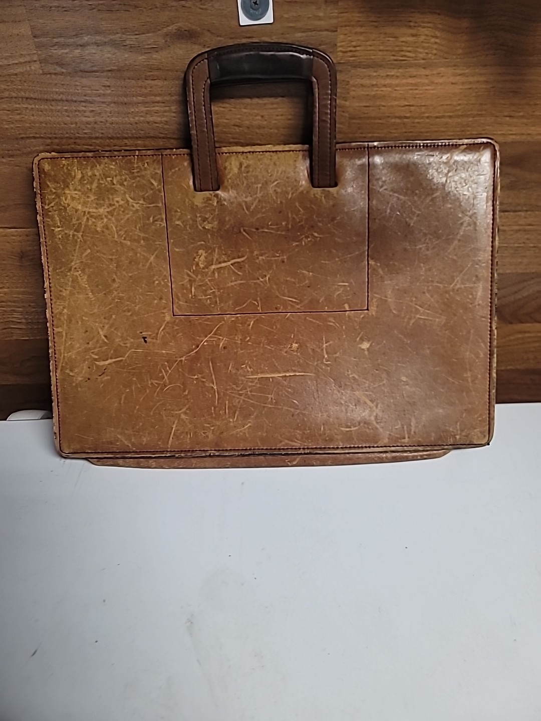 Vintage Schlesinger Brothers Brown Leather Briefcase / Portfolio 1970’s-80’s