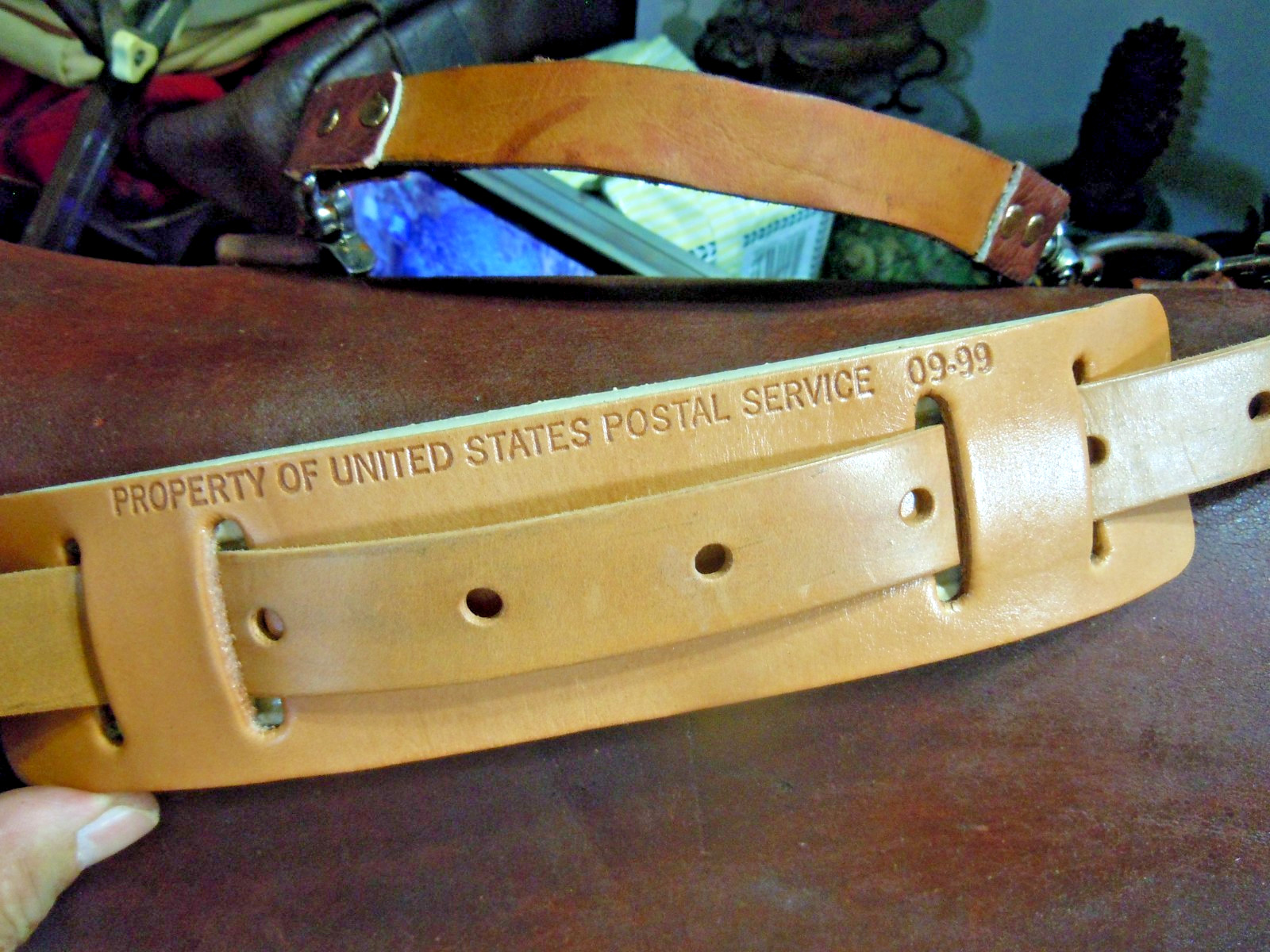 VTG Rare USPS US Leather Mail Postal Carrier Messenger Briefcase Bag # 25