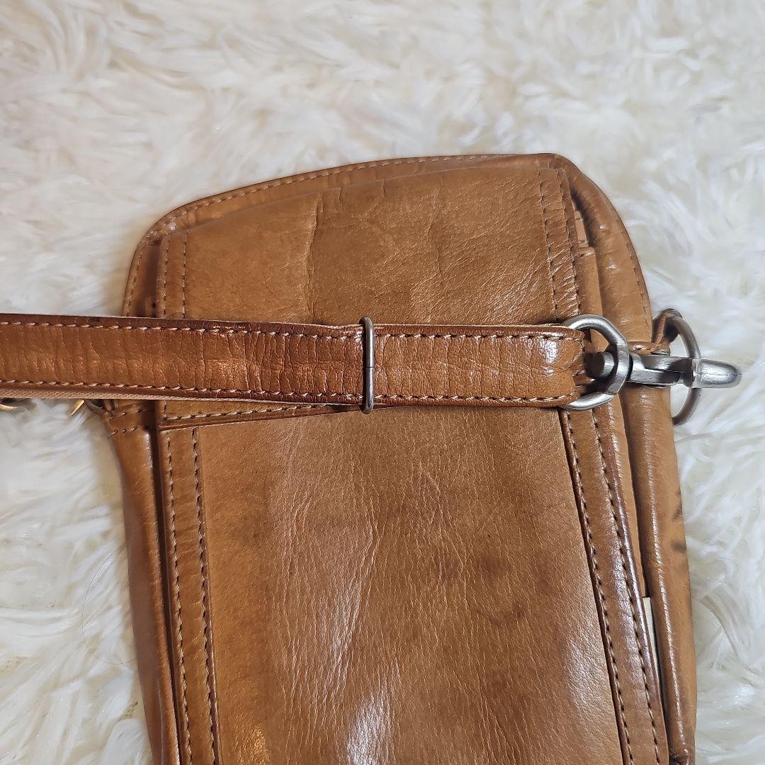 Authentic PORTER Yoshida Leather Shoulder Bag Men’s 11x15cm Adjustable Strap