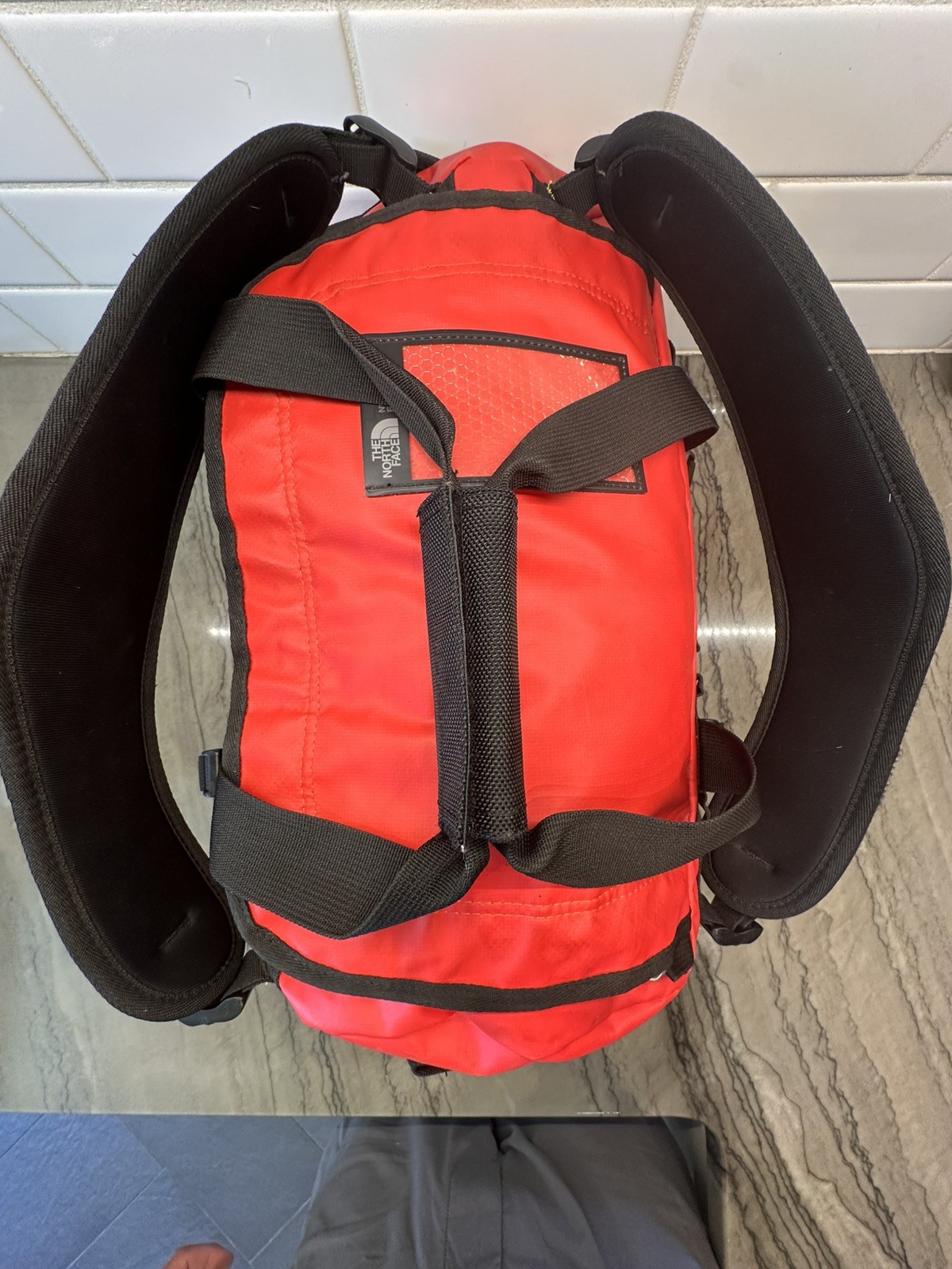 The North Face Base Camp Duffel Bag Small Red, Yellow & Black