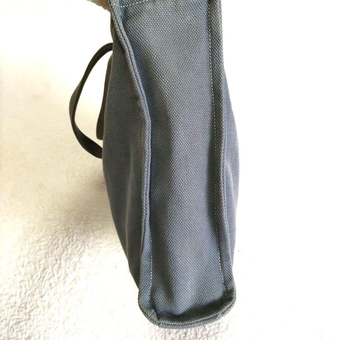 Authentic Bally Canvas Tote Bag Gray 37cm x 35cm with Leather Detail, Rare Model