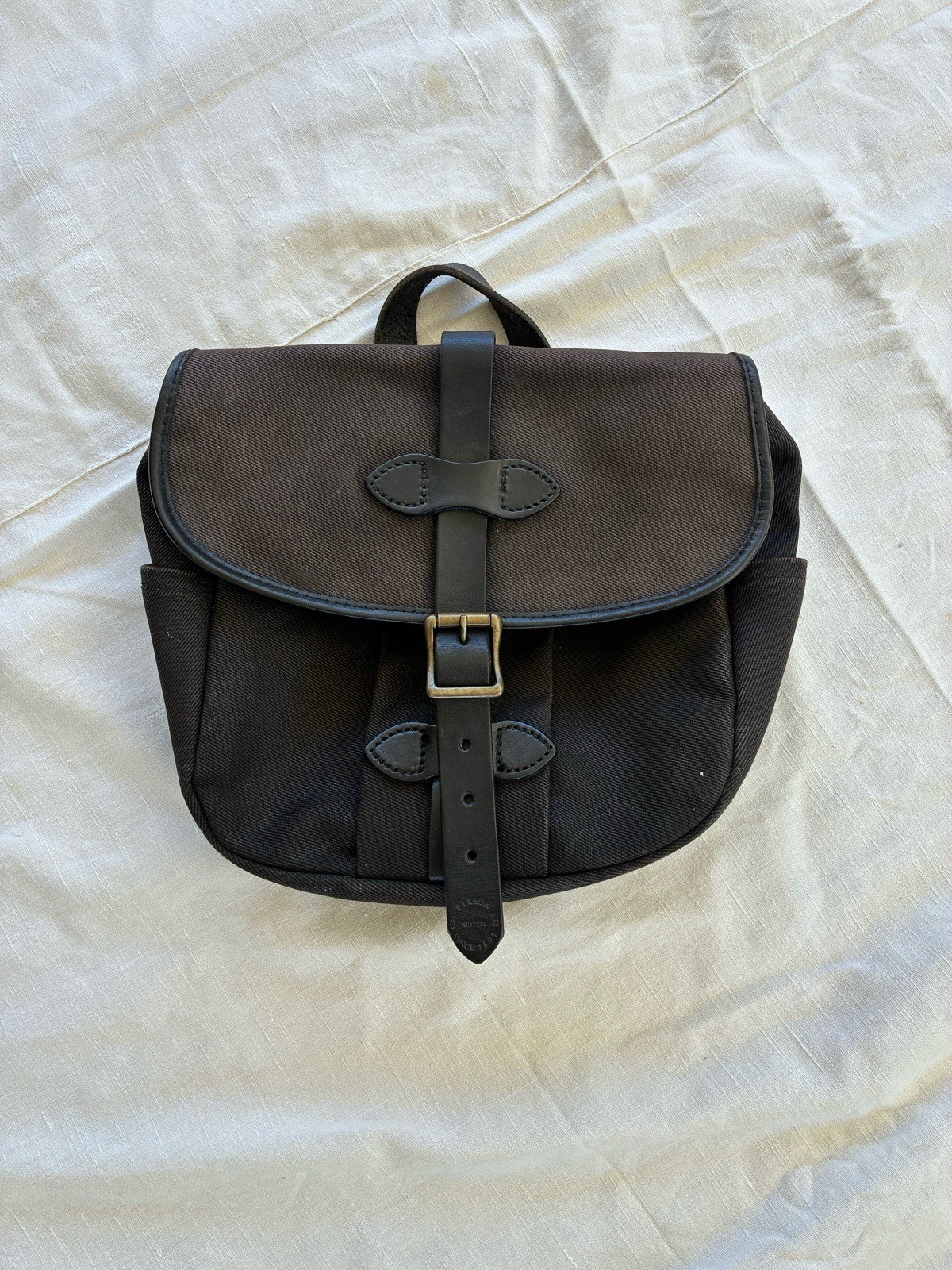 Filson Small Field Bag Faded Black Rugged Twill Made In Seattle