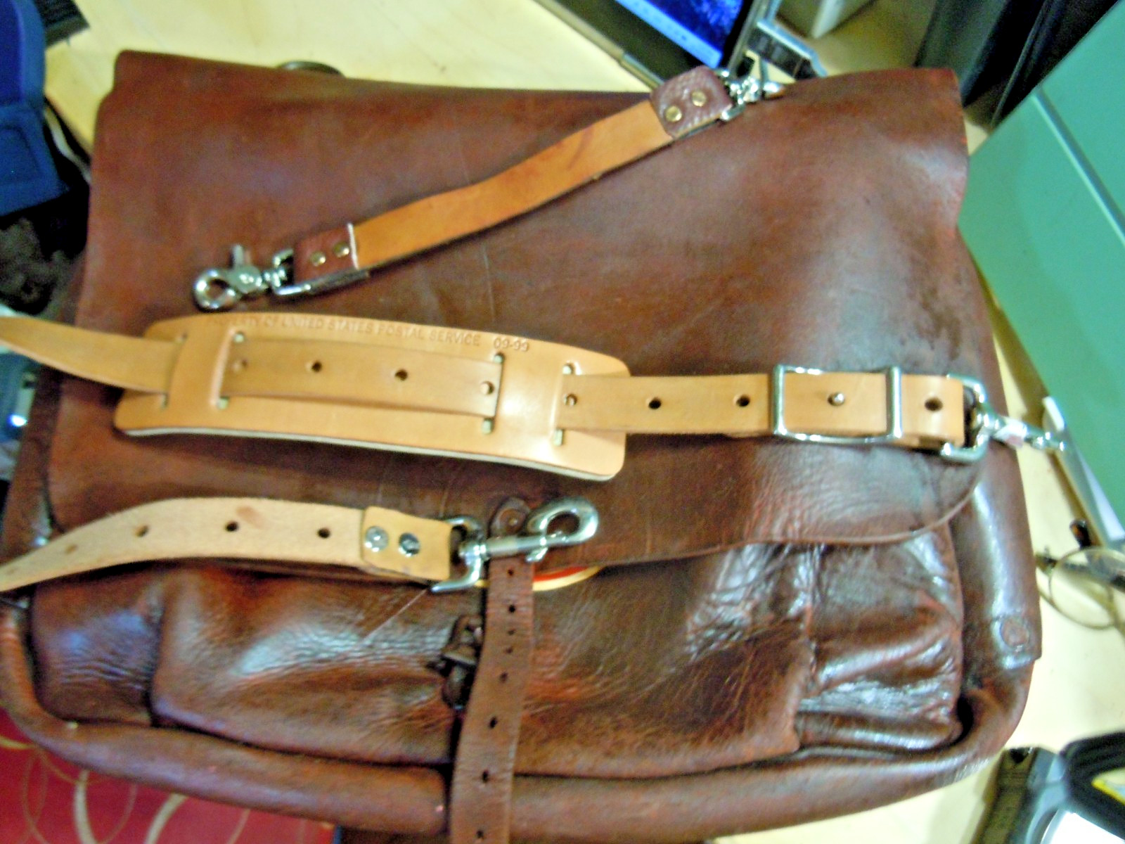 VTG Rare USPS US Leather Mail Postal Carrier Messenger Briefcase Bag # 25
