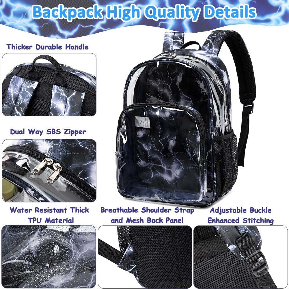 Clear Backpacks for School Heavy Duty Transparent See through Clear Backpack Sta
