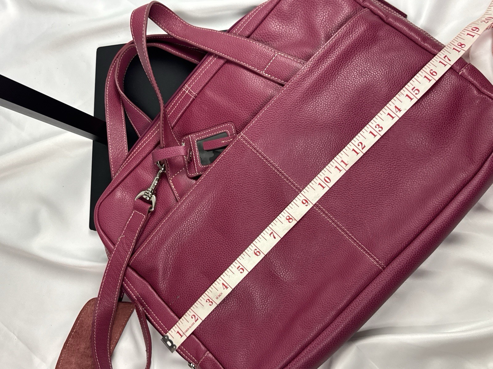 Jack Georges Fuchsia Leather Briefcase Y2K 90s Professional Laptop Bag USA Made