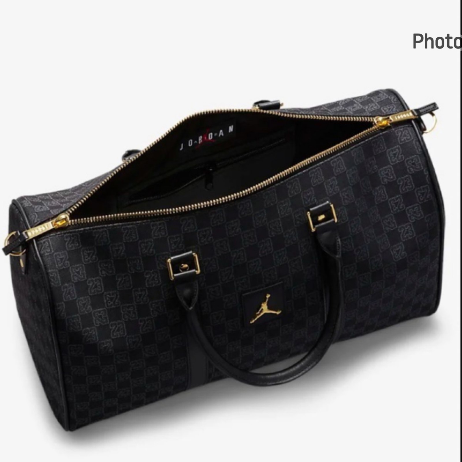 Air Jordan Monogram Black Duffle Bag Luggage Tote Carry On Size 25L
