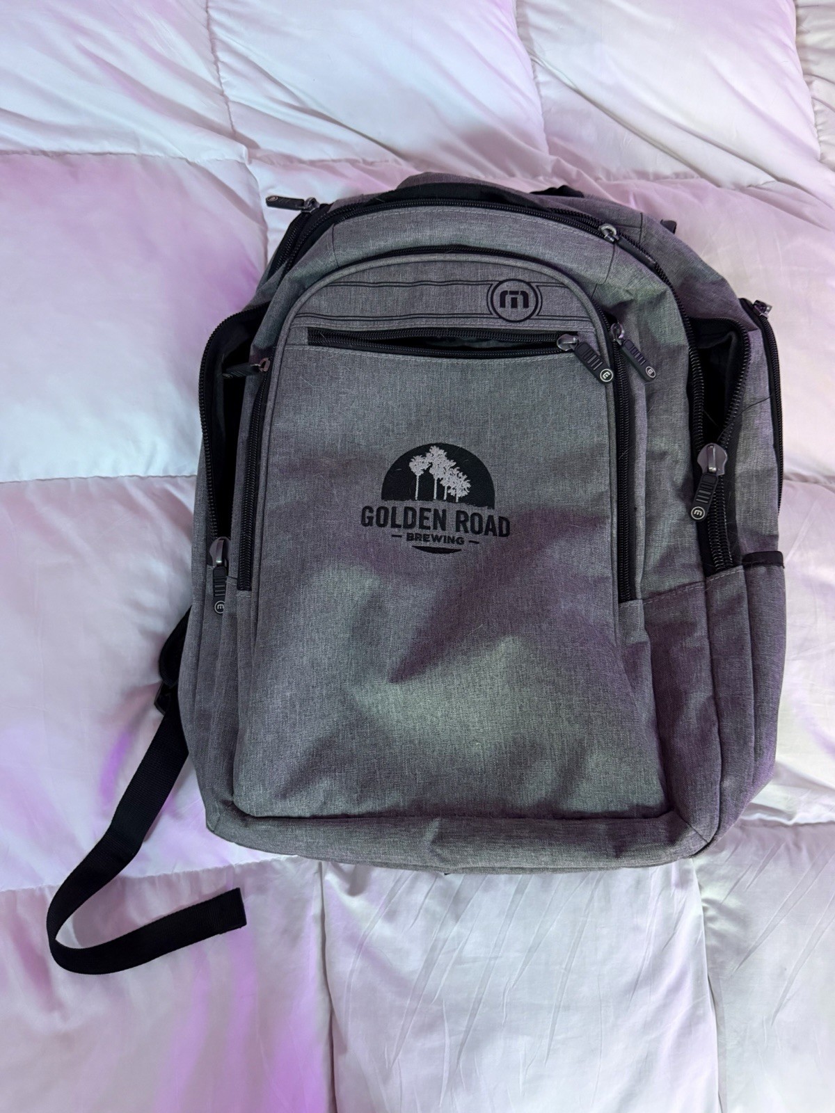 Travis Mathew The Go Laptop Backpack Gray Fleece Lined 12.5″x19.5″x6″