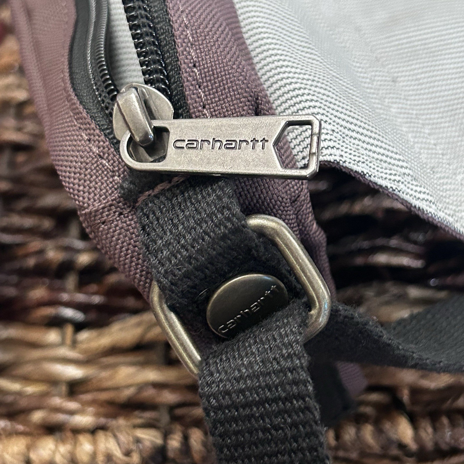 Carhartt Purple Solid Crossbody Bag w/ Adjustable Strap, Snap Flap, Zip Pocket