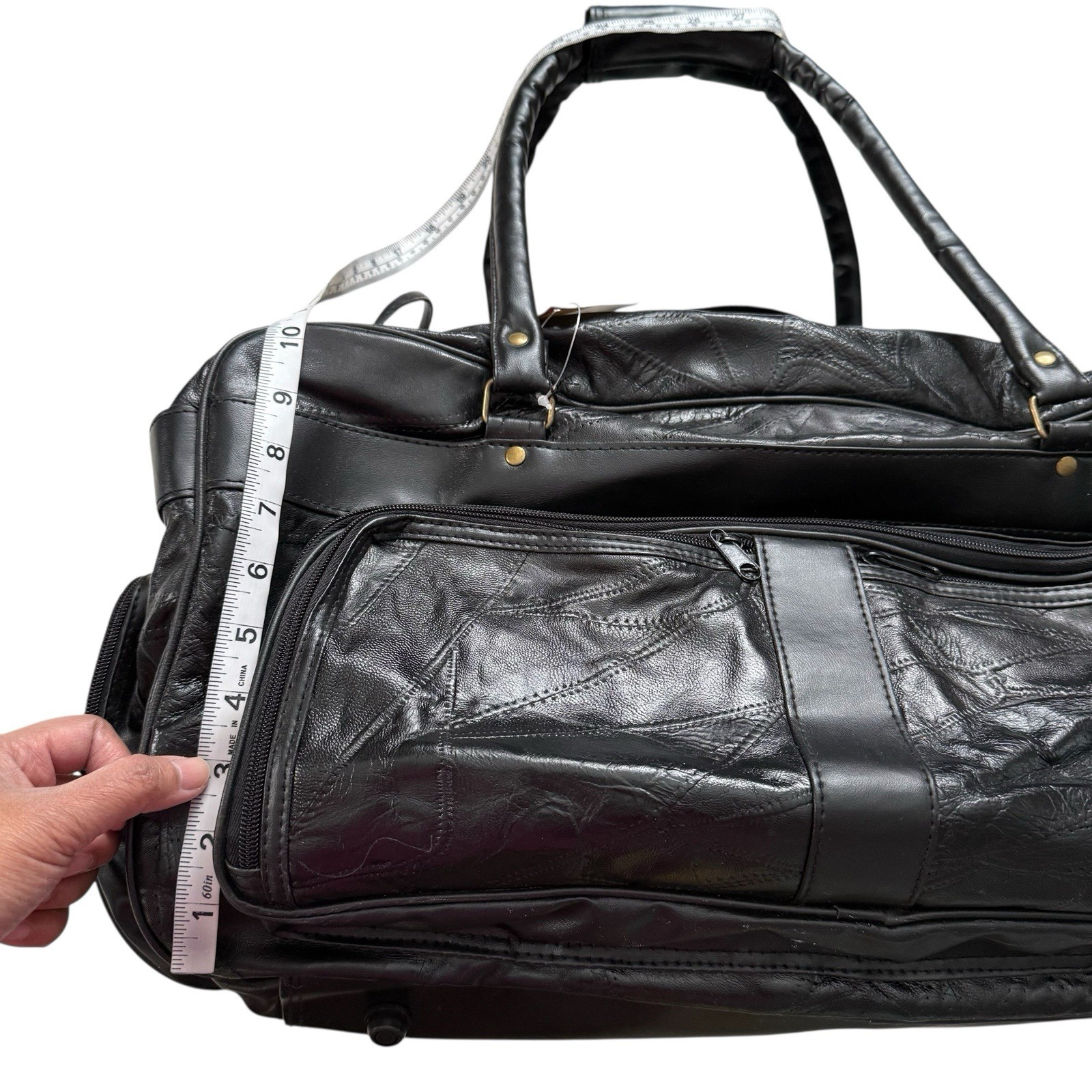 VTG NWT Maxam Genuine Lambskin Leather with Simulated Leather Trim Travel Bag
