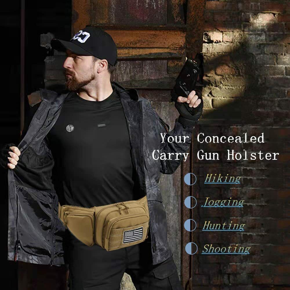 Concealed Carry Tactical Fanny Pack Military Gun Pistol Holster Waist Belt Bag
