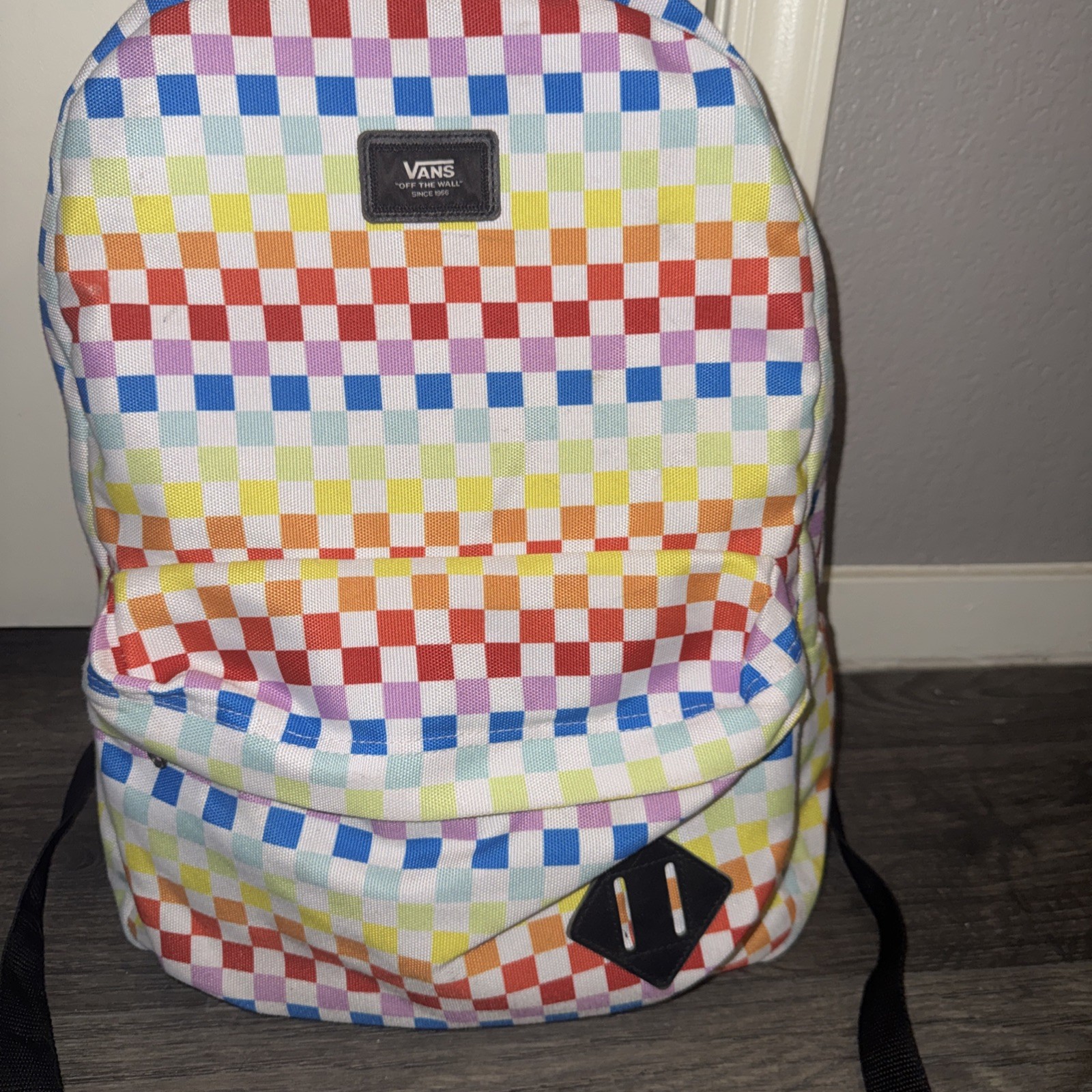 VANS Old Skool III Rainbow Checkerboard Backpack School Travel Bag Multi Color