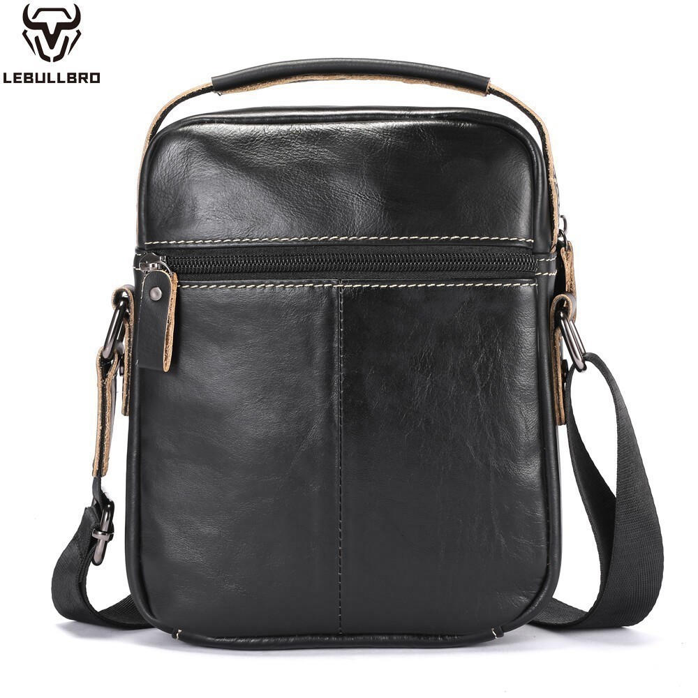 LEBULLBRO Men’s Genuine Leather Crossbody Bag Sling Bag & Shoulder Chest Bag