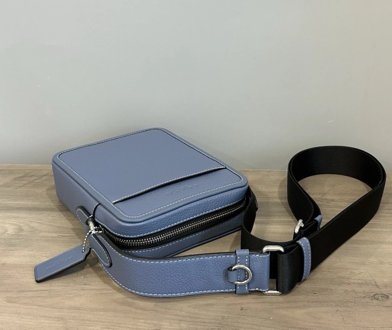COACH Sullivan Leather Crossbody Shoulder Bag Light Denim Blue CAT81 NWT