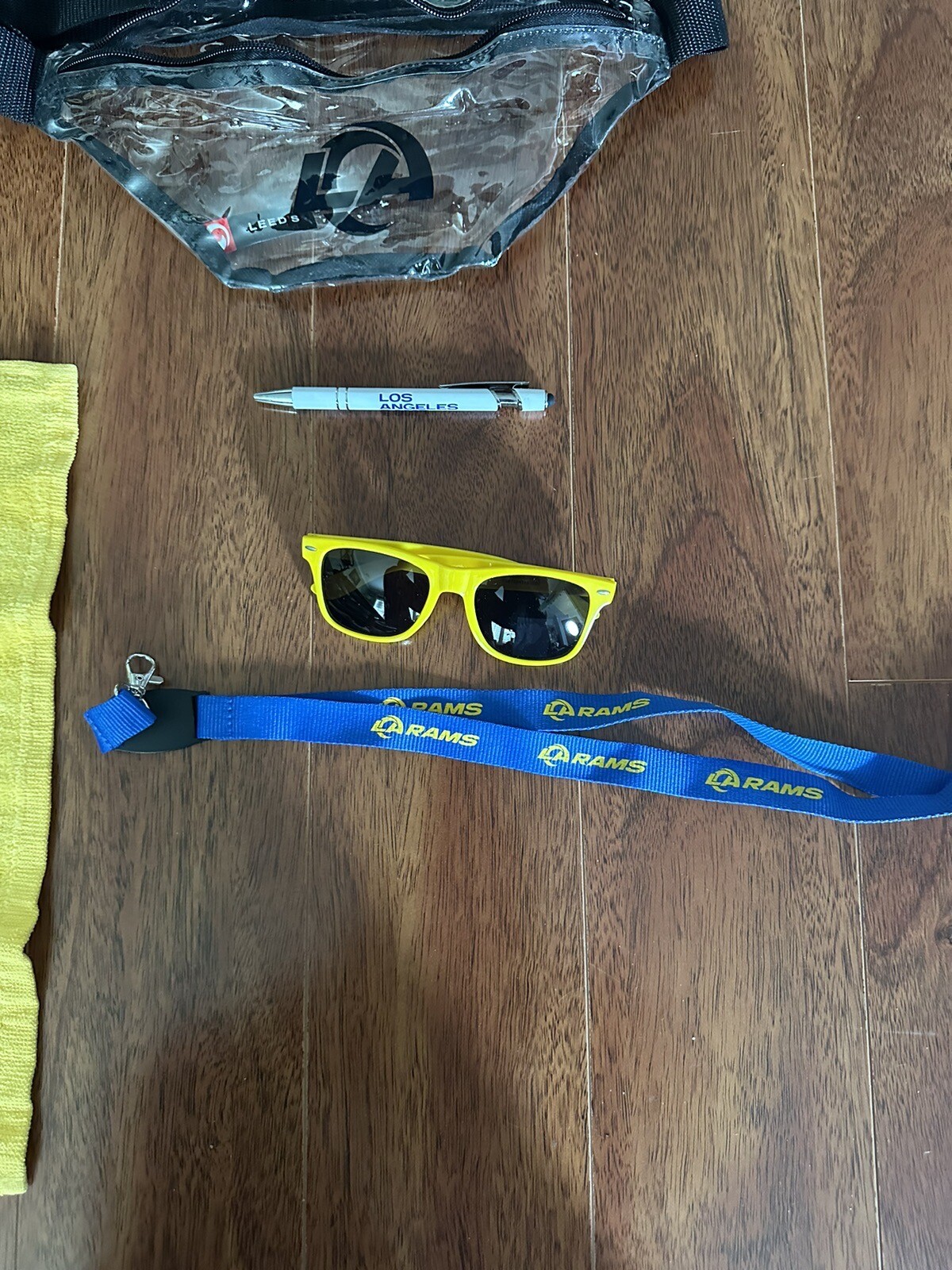 NFL Los Angeles Rams Leeds Clear Transport Belt Bag Fanny Pack With Rams Swag
