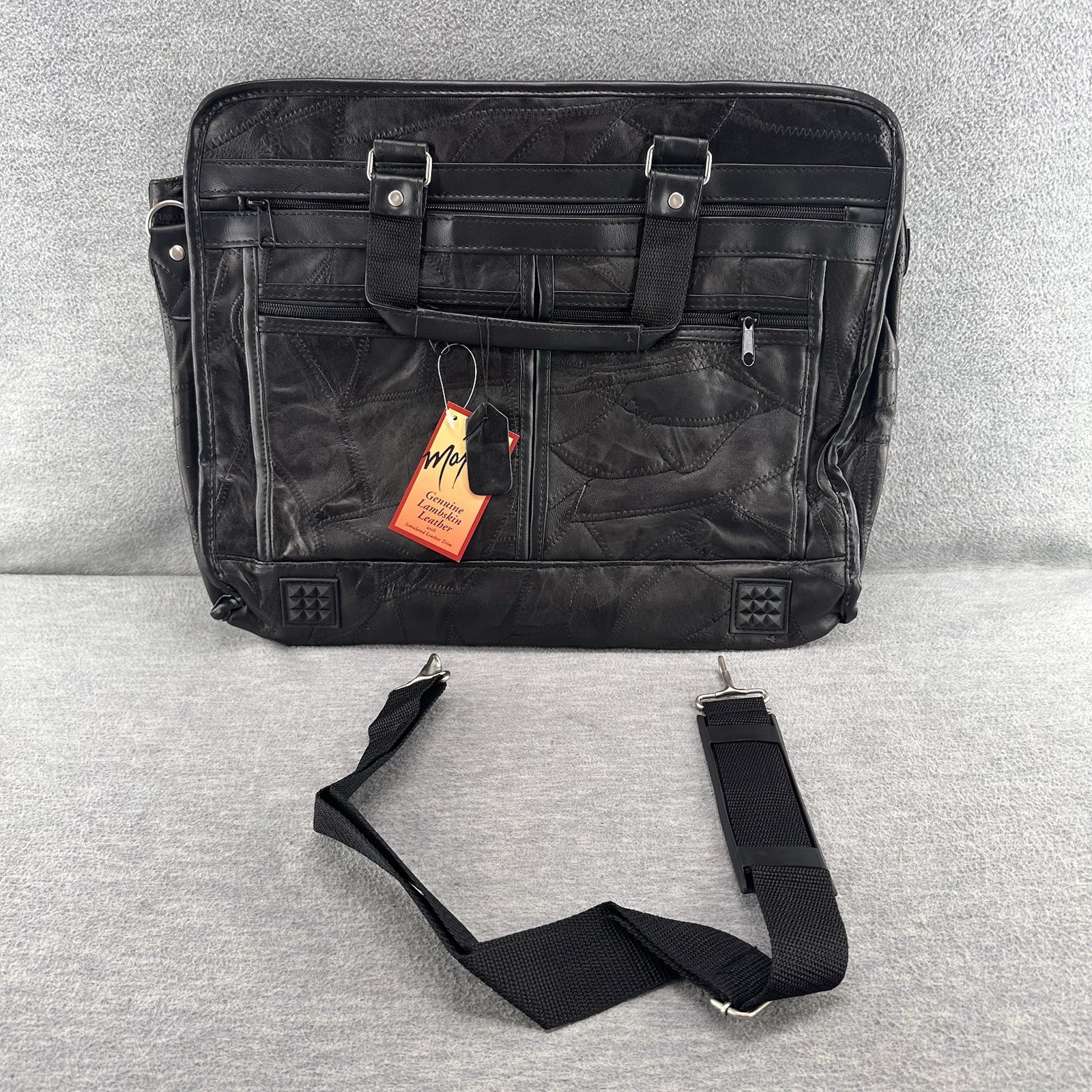 MAXAM – Genuine Lambskin Leather Briefcase 16″ PU2