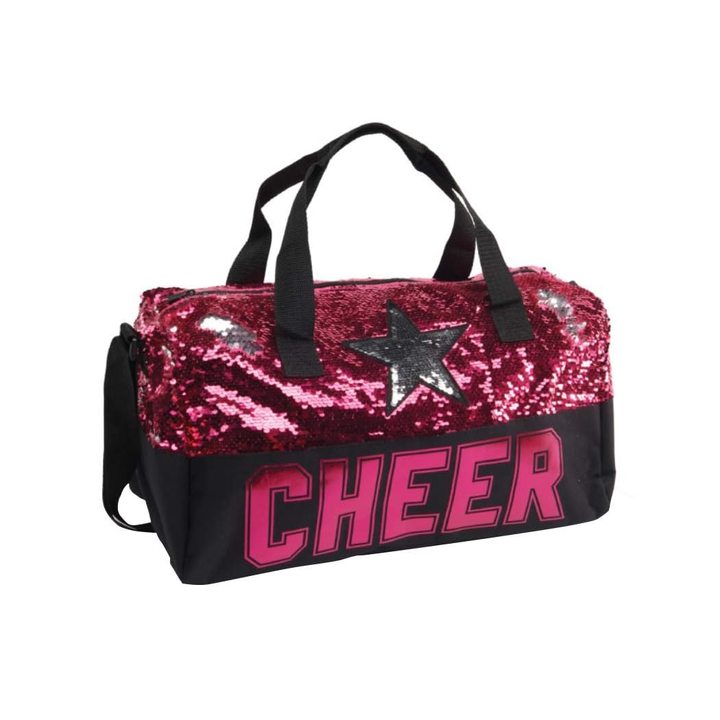 B20526 Big Kid Pink Sequin Cheer Duffel Bag