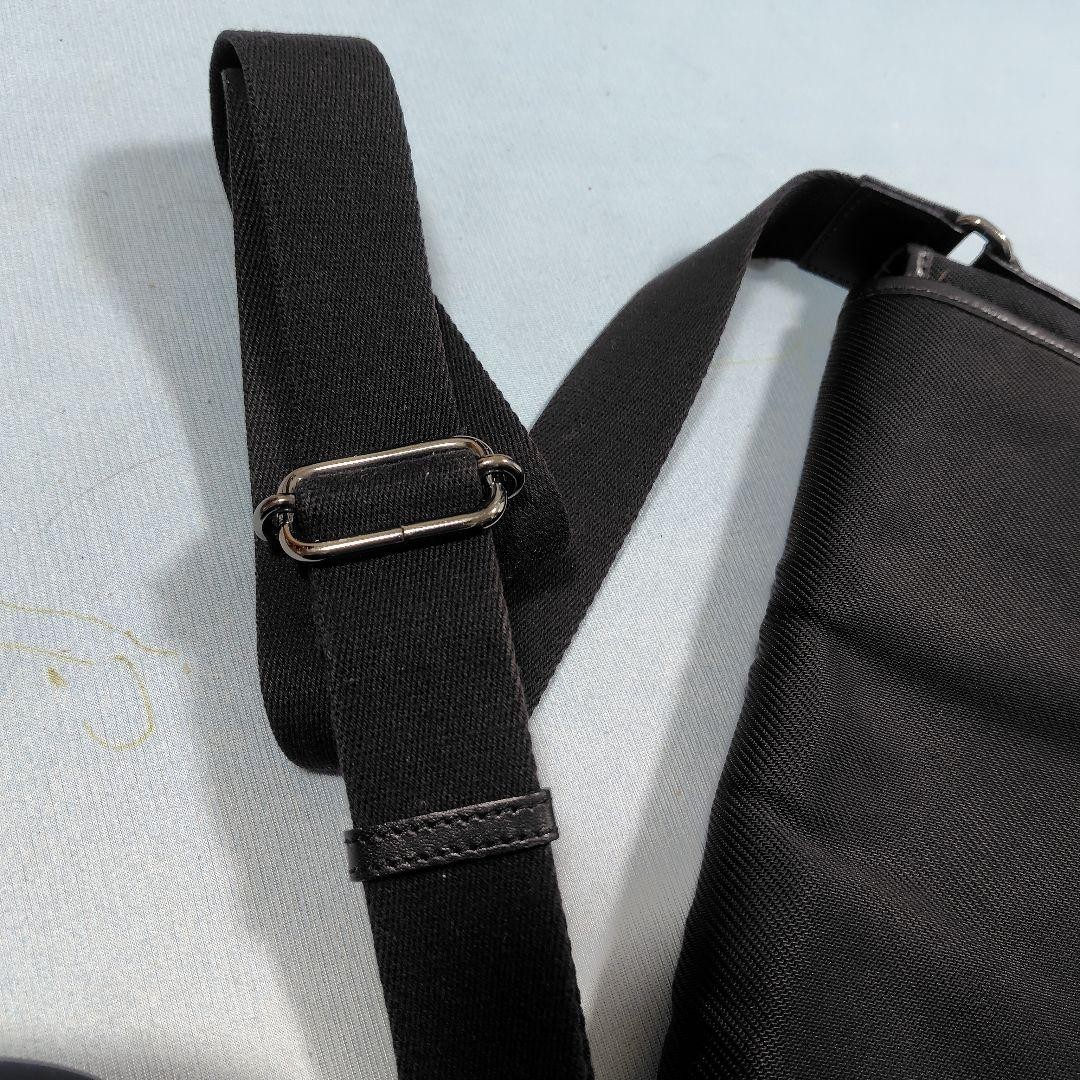 BURBERRY BLACK LABEL Messenger bag Check Black Nylon Authentic From Japan