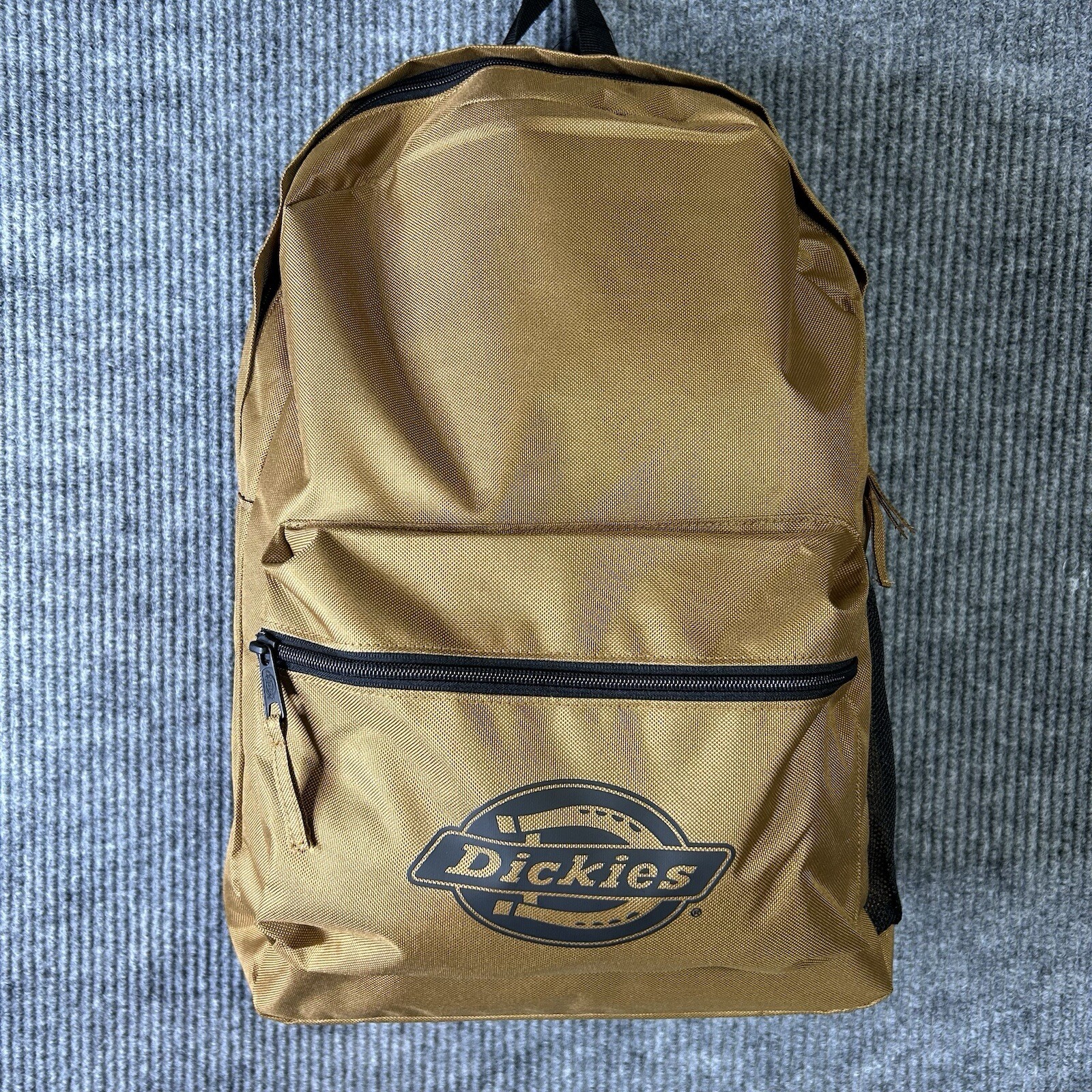 NEW Dickies Logo Backpack Brown Water Bottle Pocket School Everyday