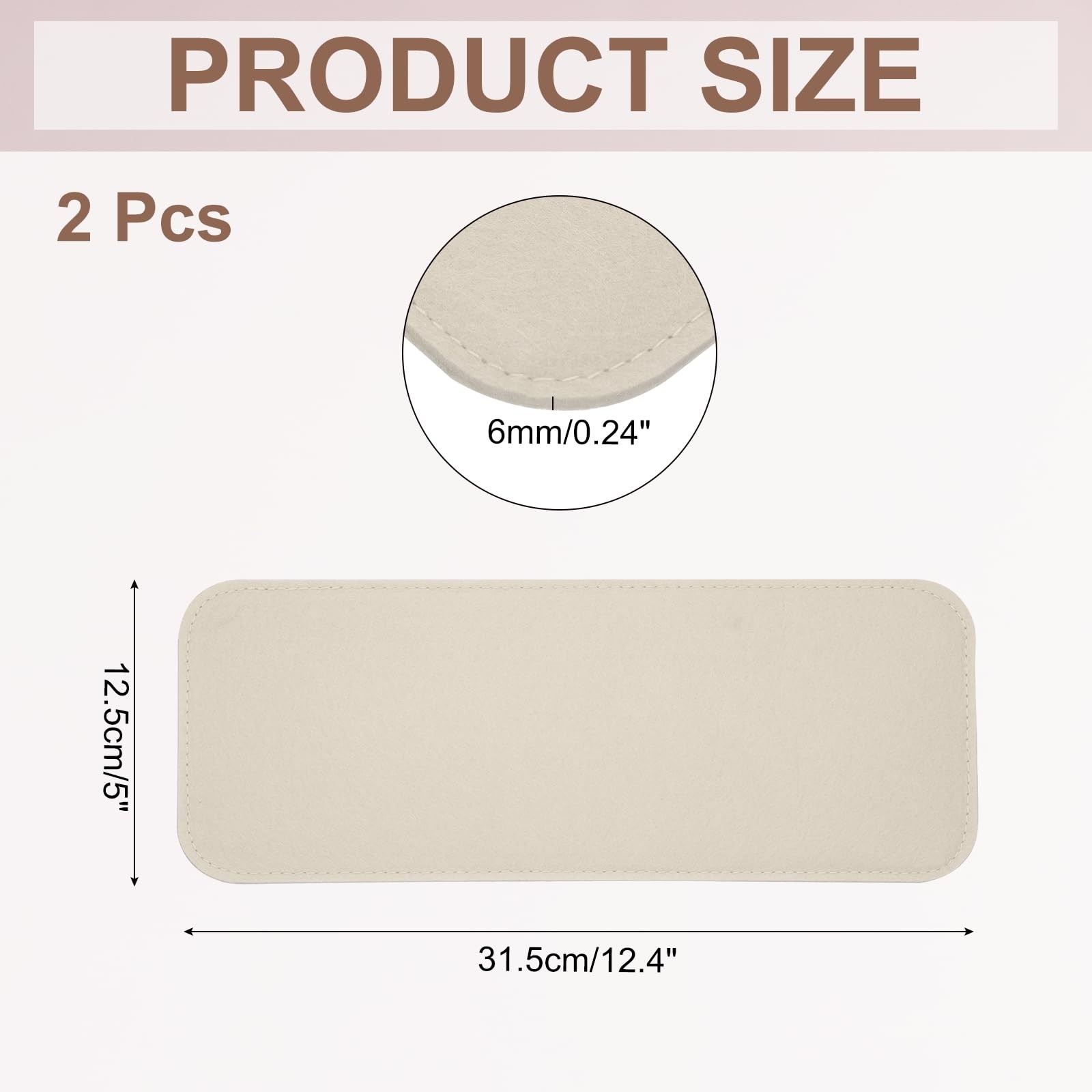 uxcell 2Pcs Felt Base Shaper, 12.4×5 Inch Rectangle Bag Inch, Beige