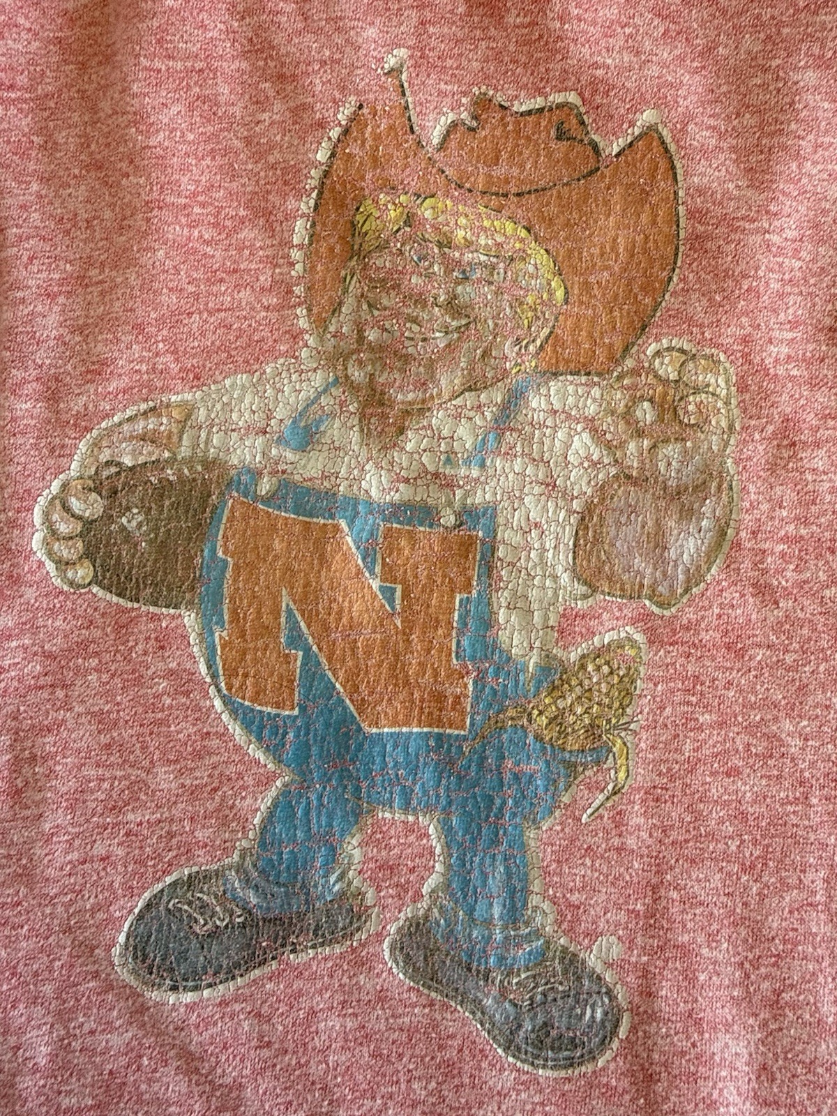 Nebraska Cornhuskers Go Big Red Football Ringer Vintage 80S T Shirt Men’s Large