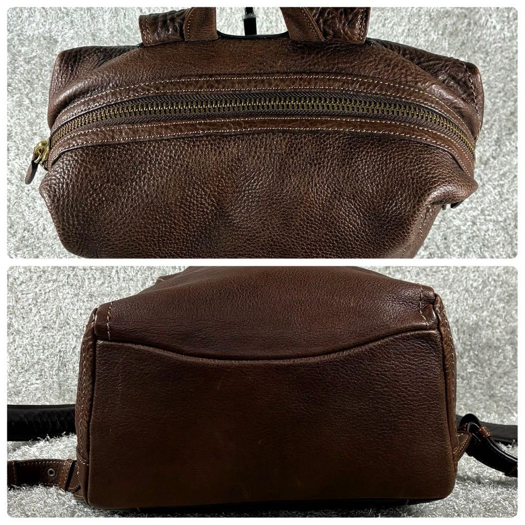 Tsuchiya Kaban Tone Oilnume Soft Medium Backpack Leather Brown