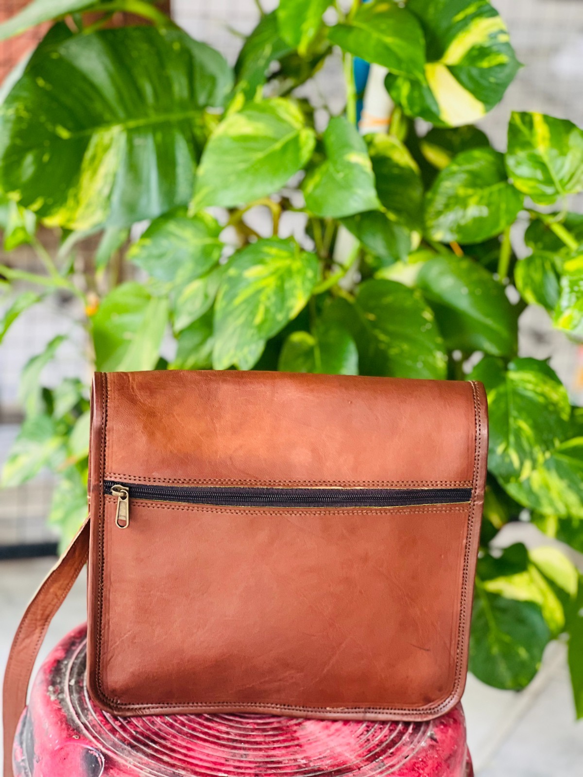 Handmade Vintage Goat Leather Laptop Messenger Bag Rare Men’s Briefcase Satchel