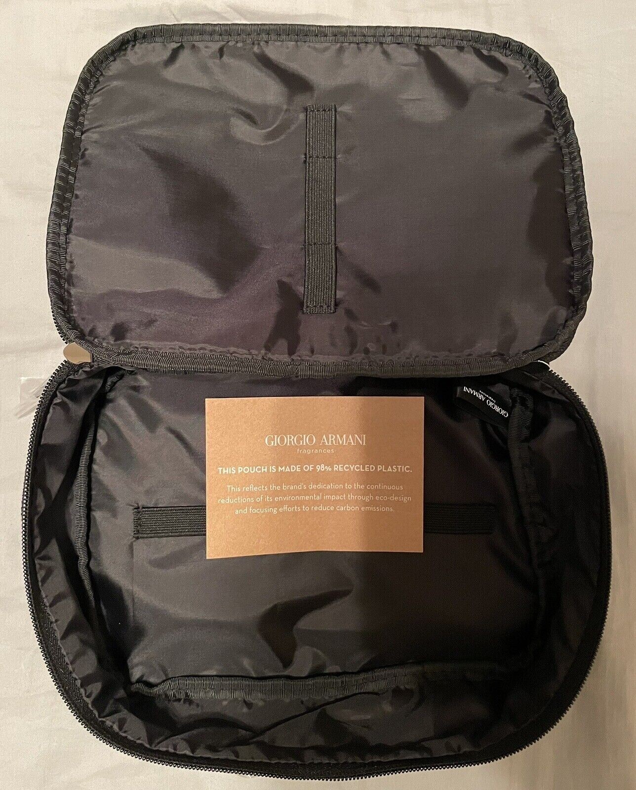 GIORGIO ARMANI Black Toiletry Bag Pouch Travel Case New with Dust Bag