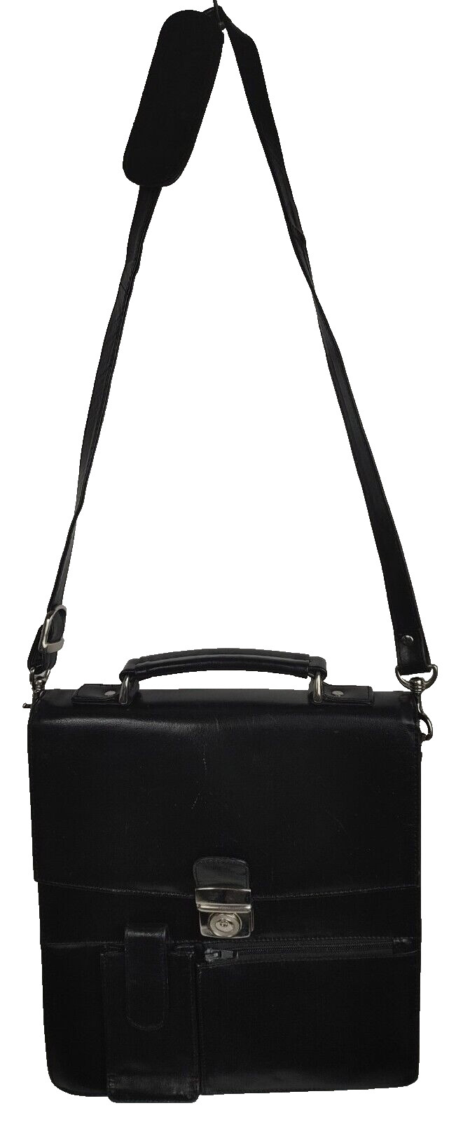Dizengoff Men Genuine Leather Cross Body Shoulder Messenger Bag Small Black