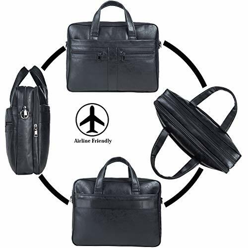 Men’s Leather Messenger Bag 15.6 Inches Laptop Briefcase Business Satchel Comput