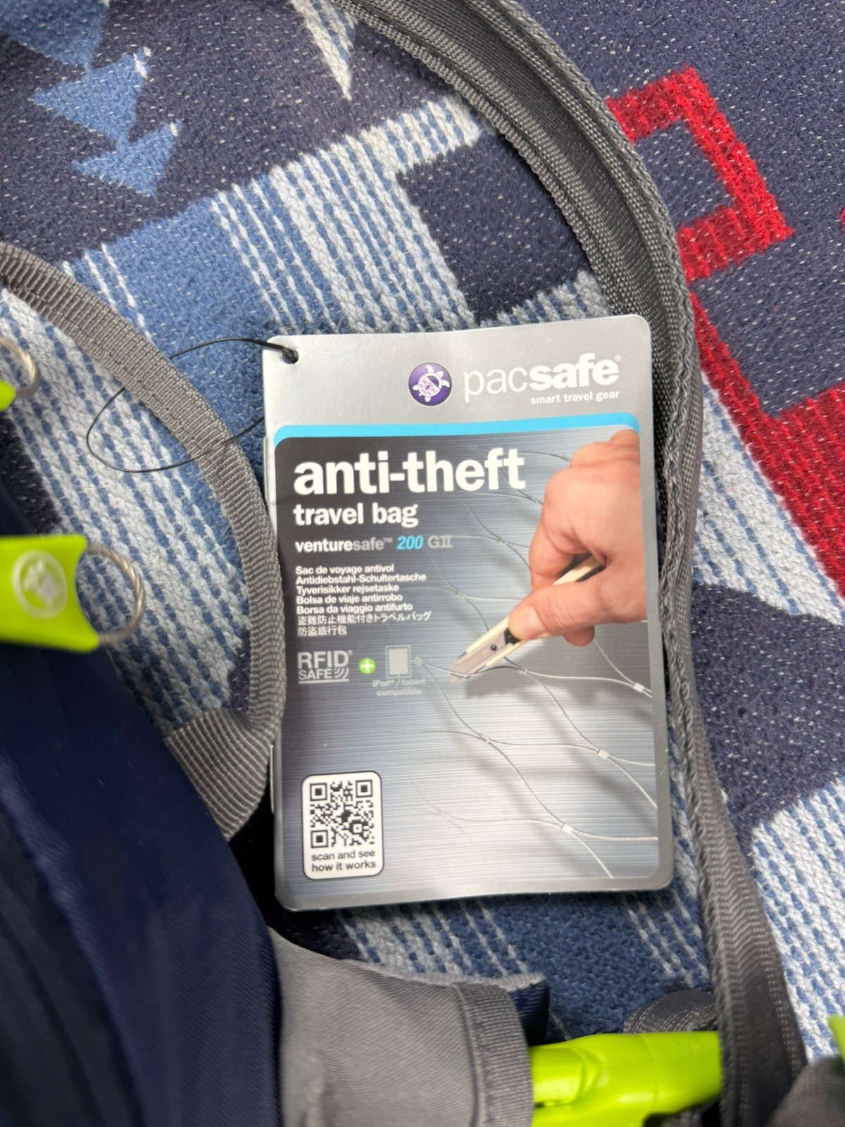Pacsafe Seahawks Venturesafe 200 GII AntiTheft RFID Crossbody Shoulder Bag Blue