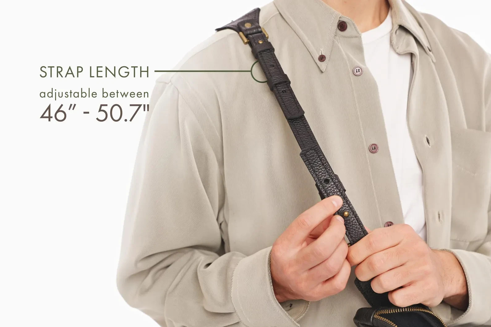 Leather Bandolier Phone Pouch for Men, Convertible Crossbody Phone Bag
