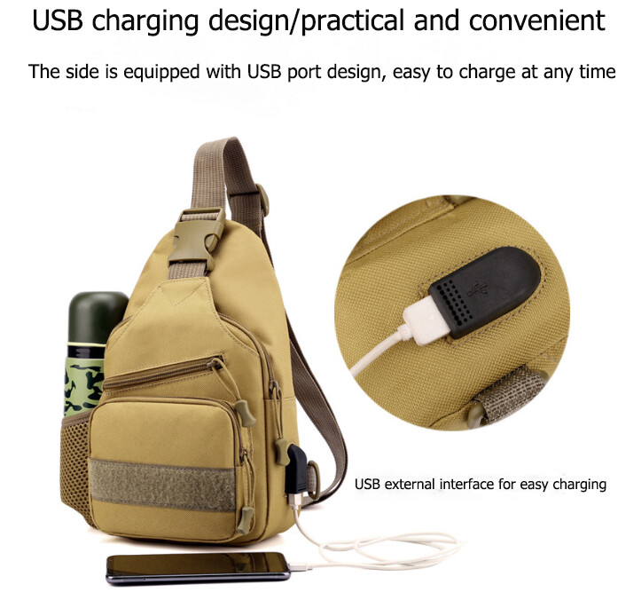 Mens Backpack Tactical Sling Shoulder Bag Molle Travel Chest Pack Outdoor Hiking