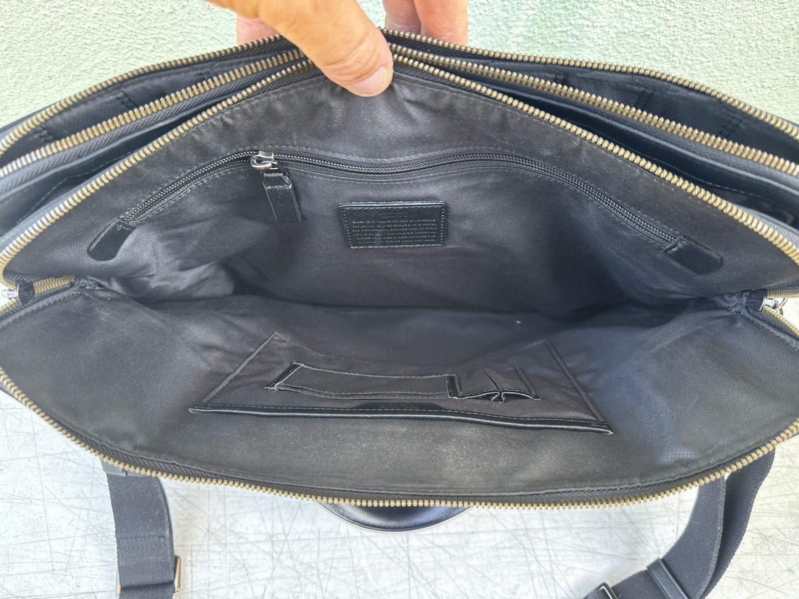 TUMI Harrison Seneca Slim Briefcase Black Nylon Leather Laptop Bag 66000D