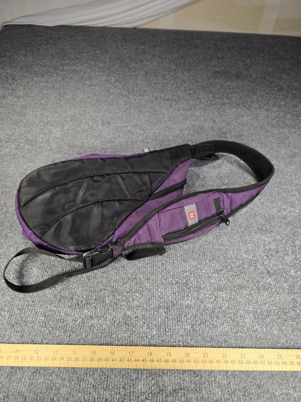Sling Bag FUL Shoulder Backpack Adjustable Strap Purple Crossbody Hiking Camping