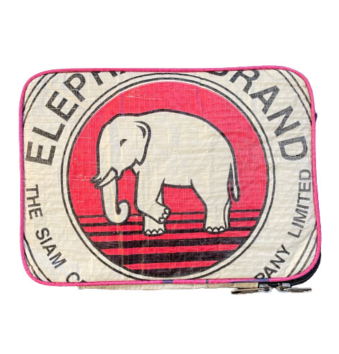 Elephant Brand Deluxe Recycled iPad Pouch with flap made in Cambodia Fair Trade