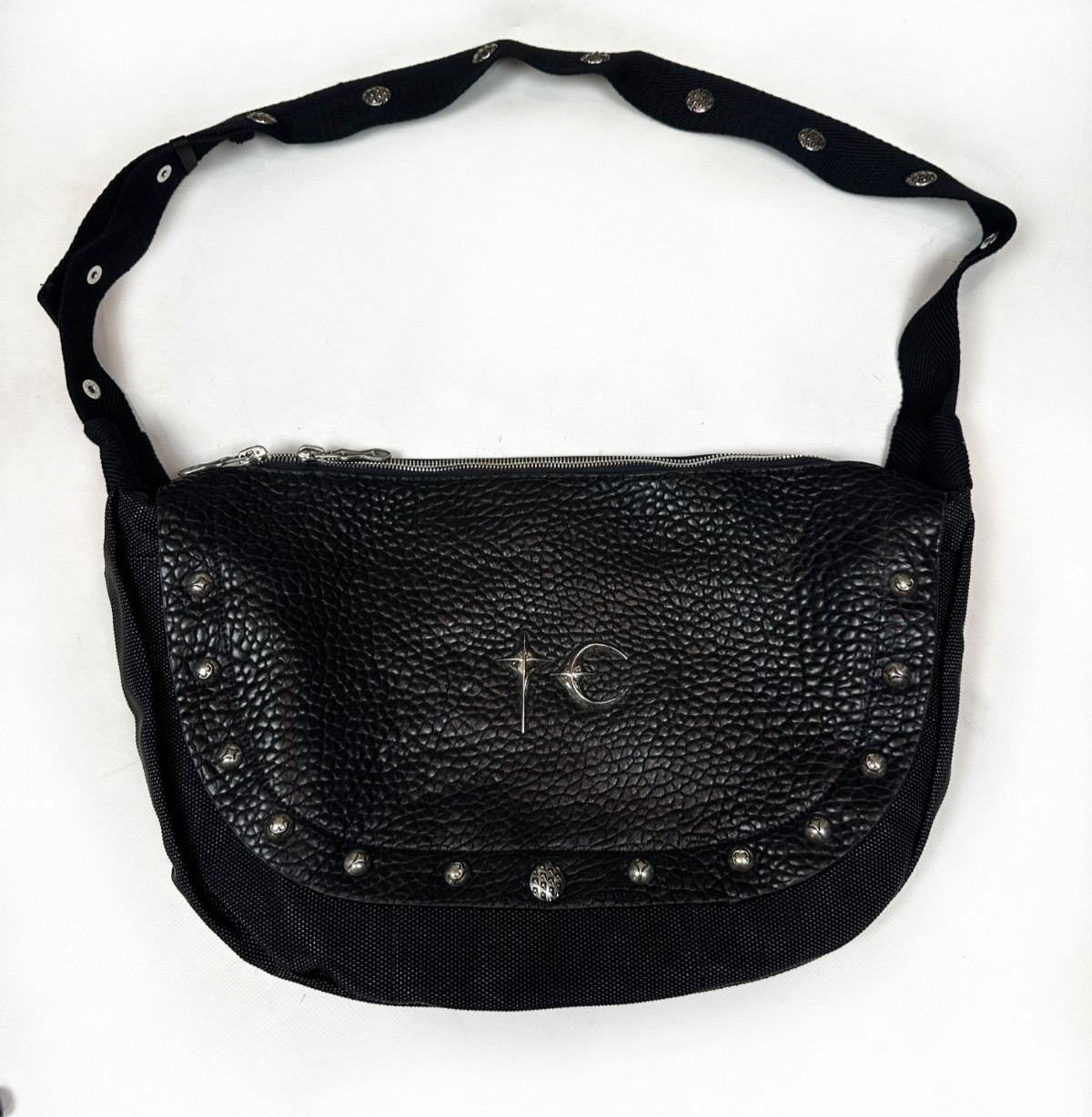 Thug Club Leather Messenger Bag Black Dragon Shoulder Bag Streetwear Crossbody