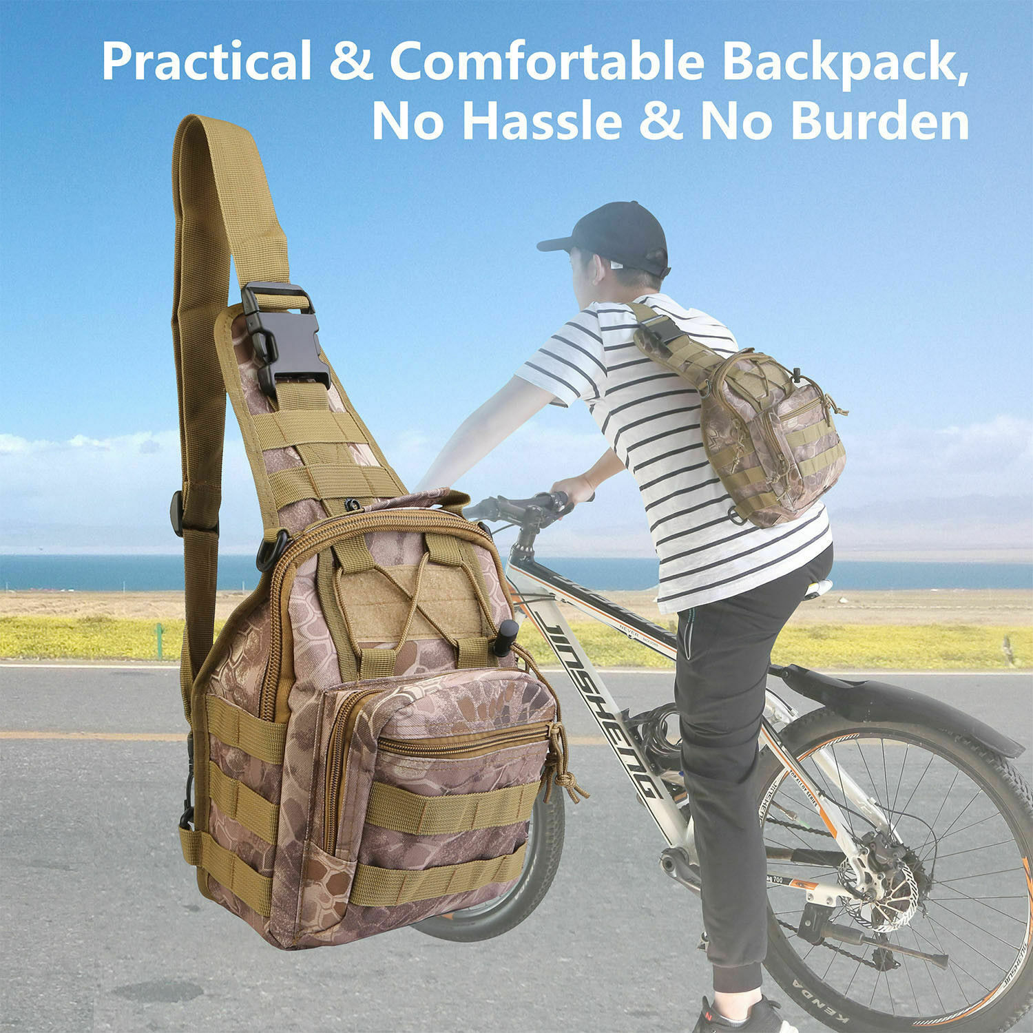 Outdoor Tactical Sling Bag Crossbody Pack Military MOLLE Chest Shoulder Backpack
