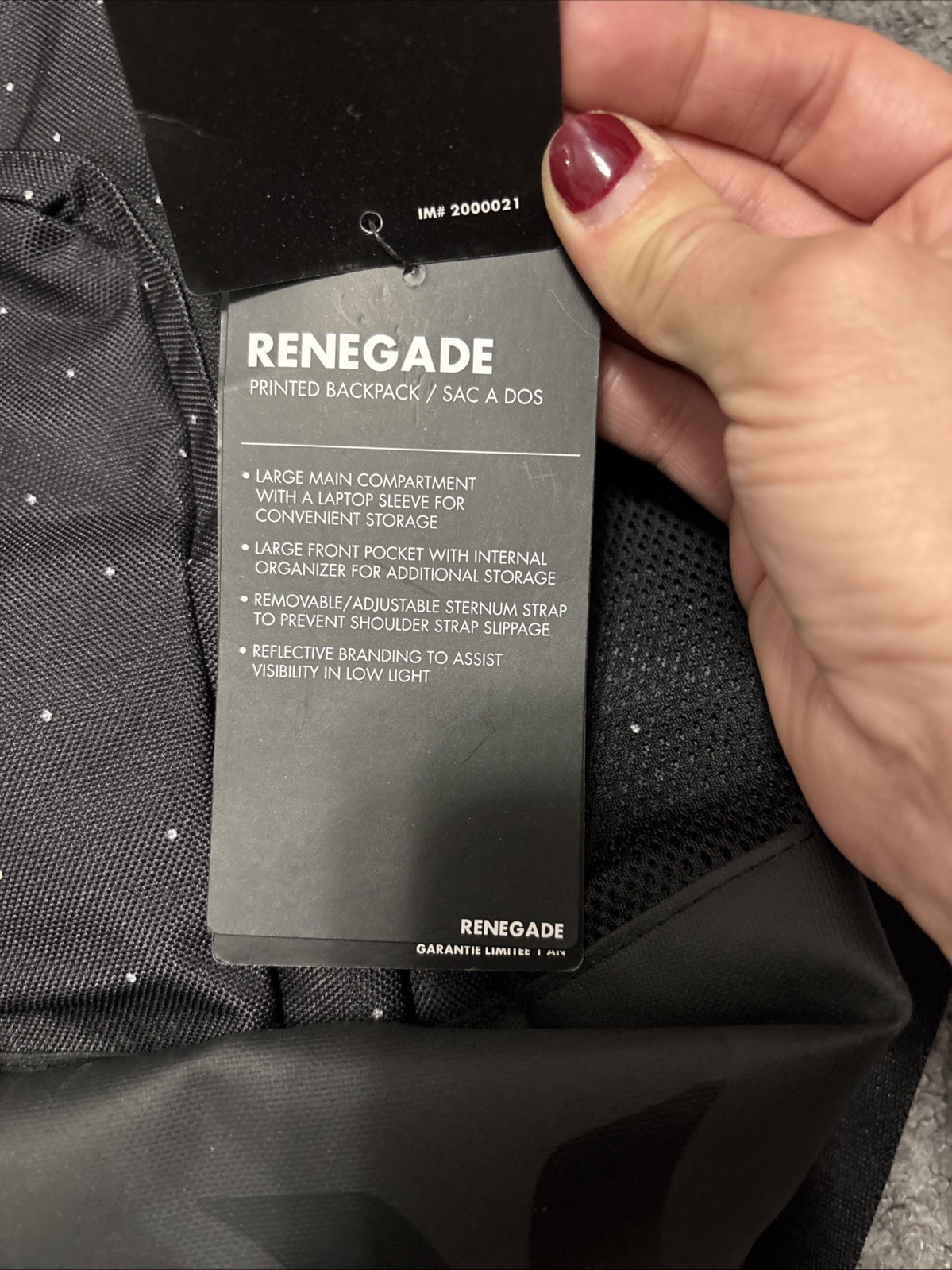 NWT Hurley Men’s Renegade Backpack Black
