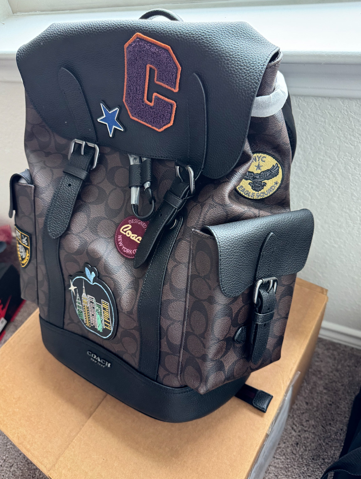 Coach patch backpack