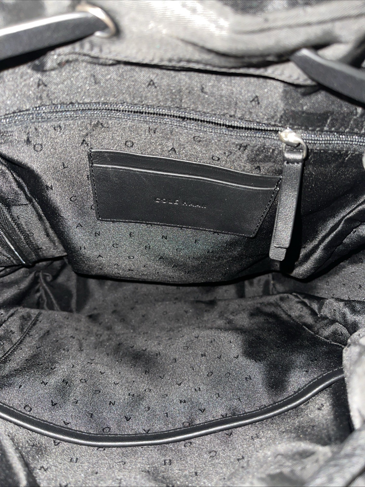 Cole Haan Quilted Nylon Backpack Black