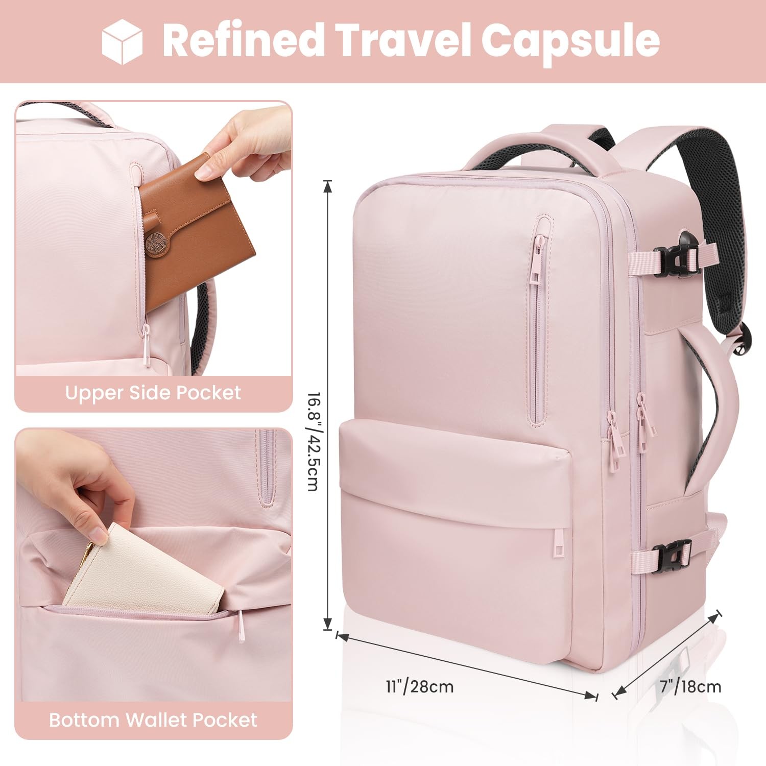 35L Travel Backpack | 180° All-Open Design | Multi-Pockets | Airline Approved…