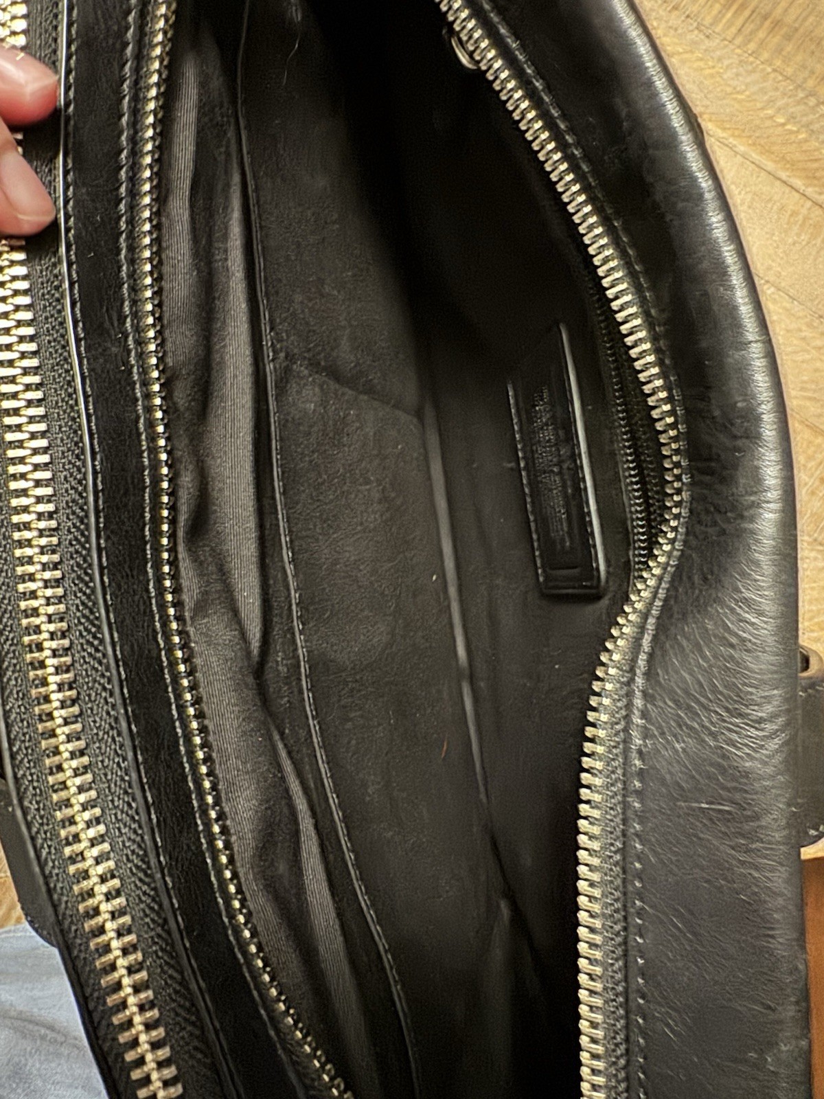 COACH Slim Leather Briefcase Black Vintage Coach