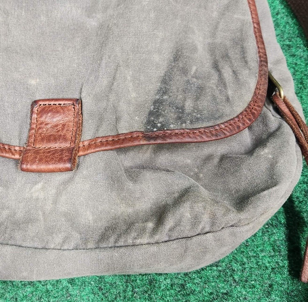 DULUTH TRADING Co Messenger bag Brown weathered Canvas Leather Trim Satchel