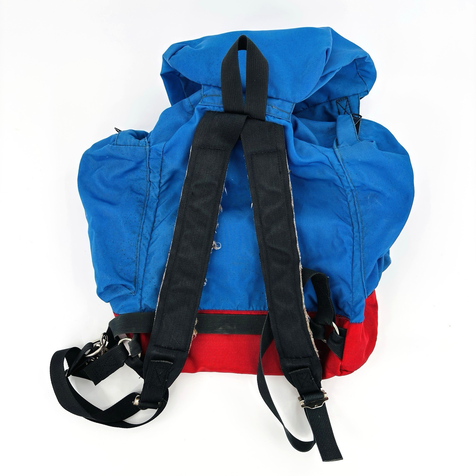 70s-80s Vintage The North Face Brown Label Blue Red Nylon Daypack Backpack