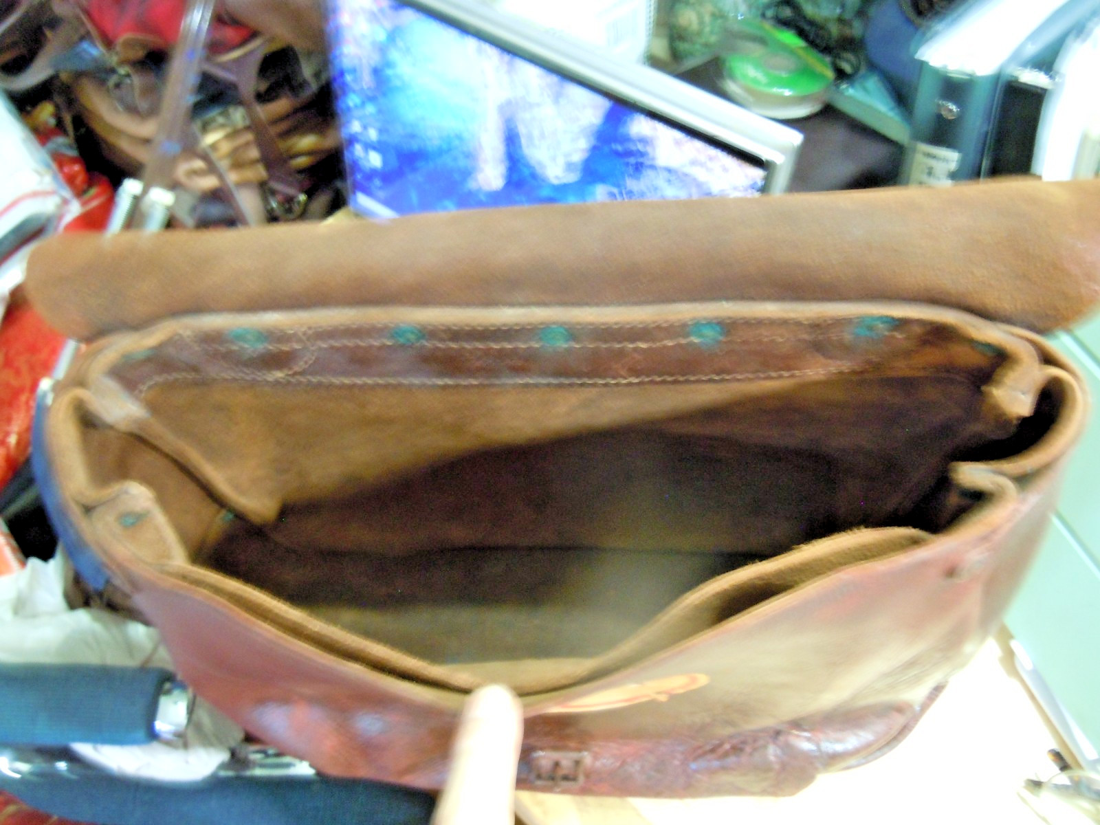 VTG Rare USPS US Leather Mail Postal Carrier Messenger Briefcase Bag # 25