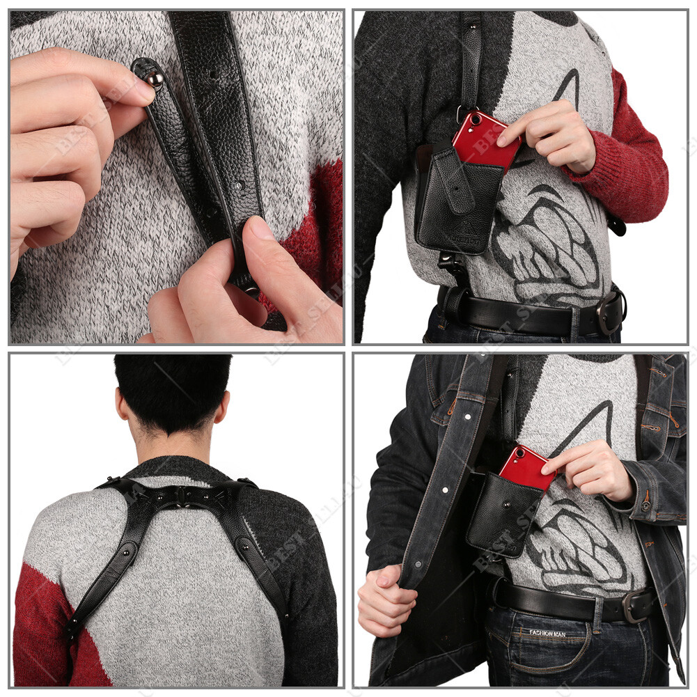 Anti-Theft Hidden Underarm Strap Wallet Double Shoulder Pouch Holster Phone Bag