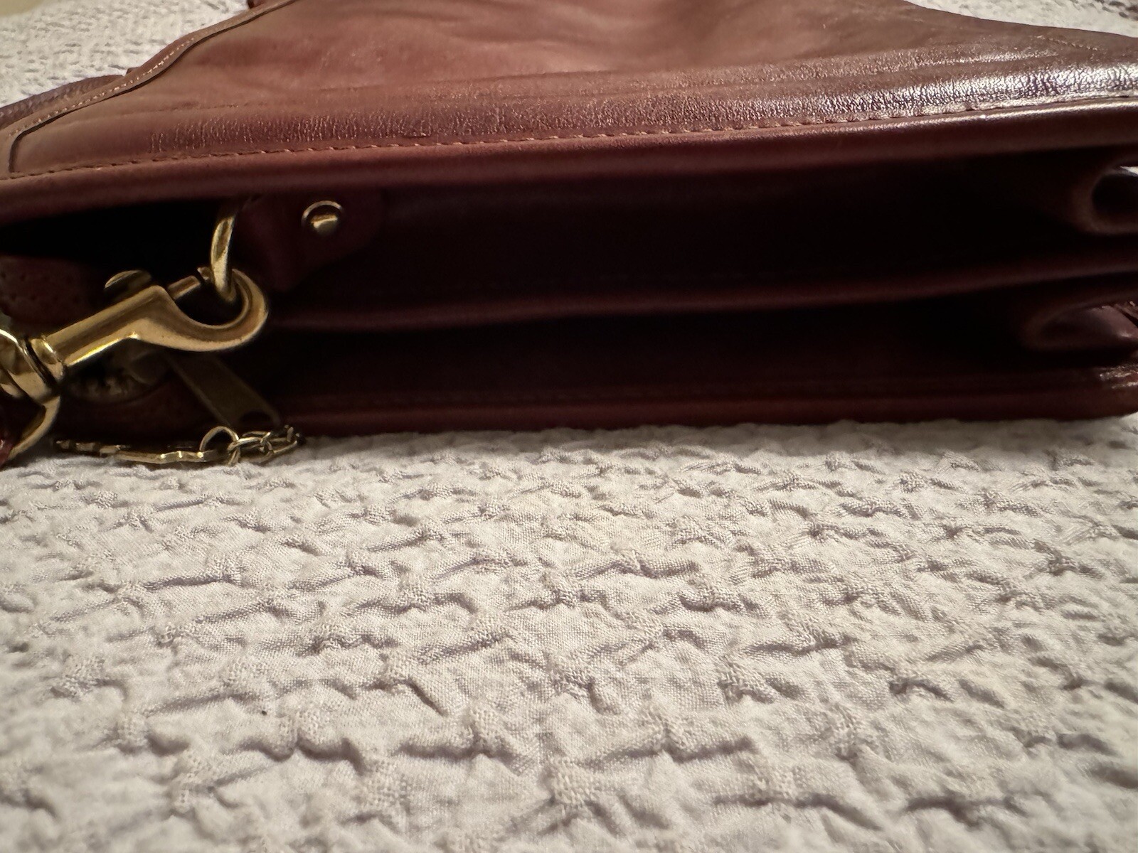 VTG Jack Georges Leather Sienna Cherry Briefcase Messenger Hand Made
