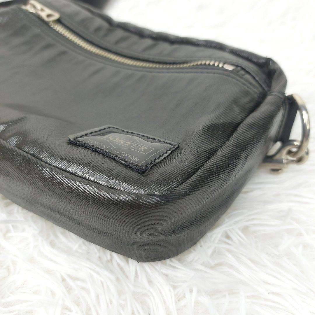 Authentic PORTER Yoshida Kaban Shoulder Bag Shine Black 16cm x 22cm x 4cm, Good